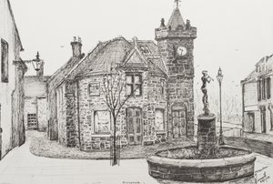 Statue de Peter Pan, Kirriemuir, Écosse, 2007, (encre sur papier) - Vincent Alexander Booth